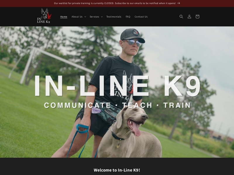In-Line K9 website preview